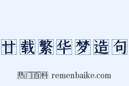 廿载繁华梦造句是什么意思的图片